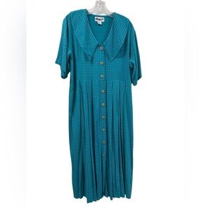 VTG WeBeBop Teal Midi Dress with Buttons